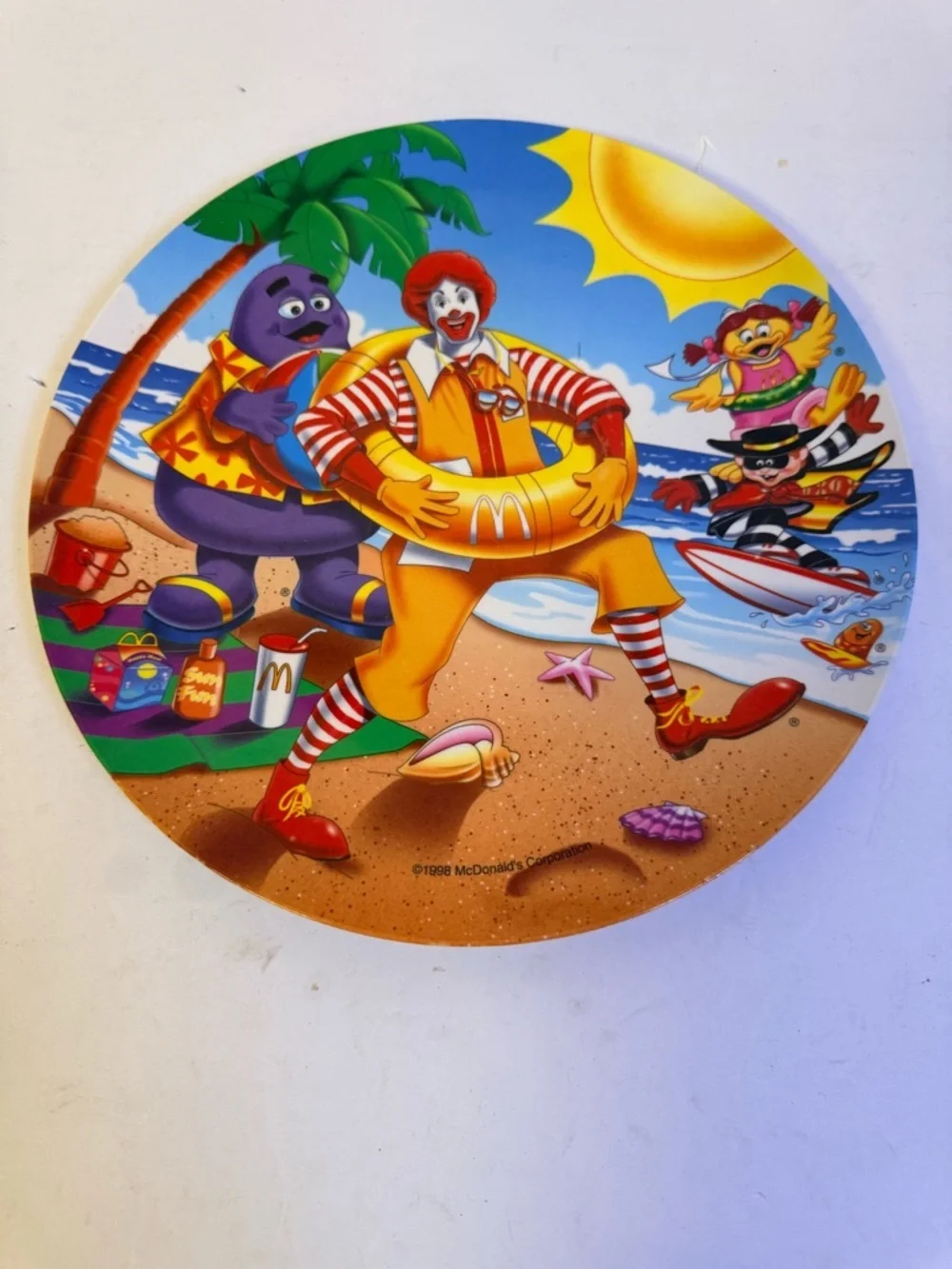 1998 MCDONALD'S COLLECTOR PLATE  Ronald Beach Summer Grimace Hamburgler A+ Cond